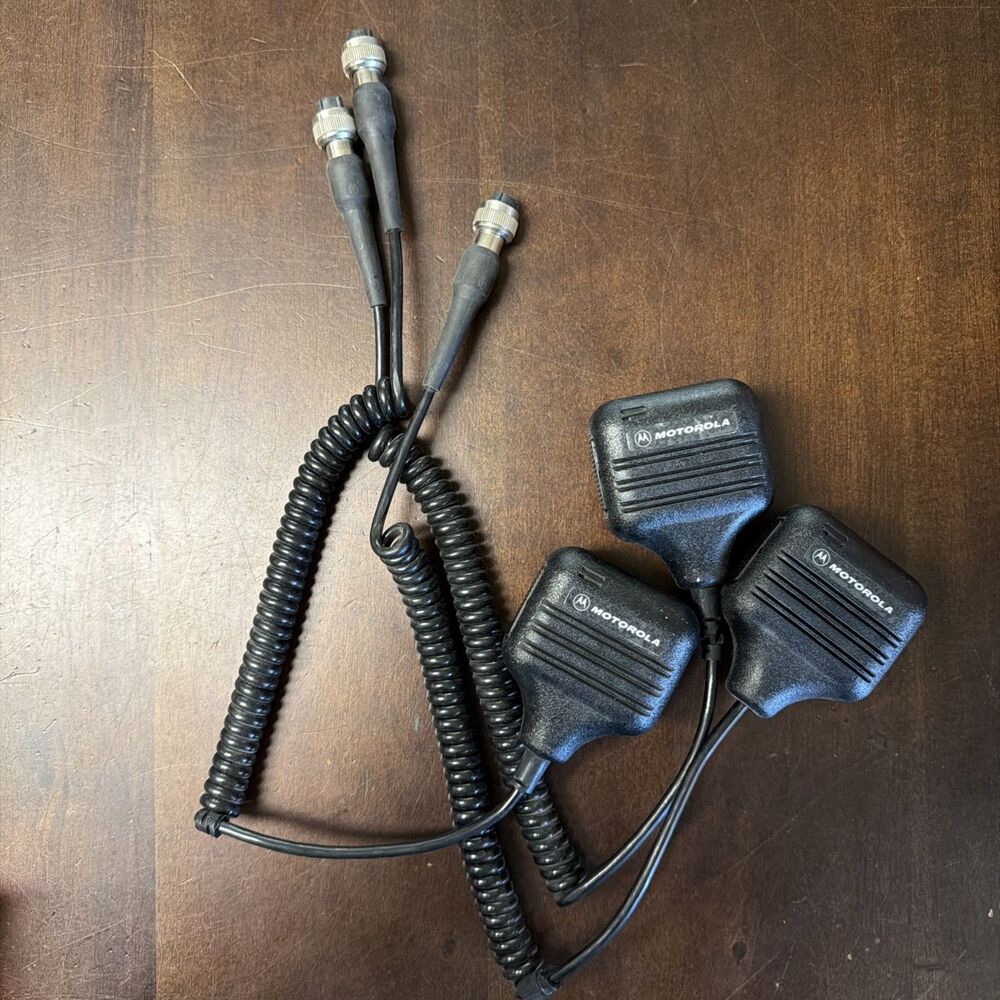 Lot of 3 Motorola NTN4849A Speaker Palm Microphone Two-Way Radio Push to Talk